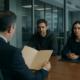 NYC workplace assault criminal charges and employment discipline concept in a professional office